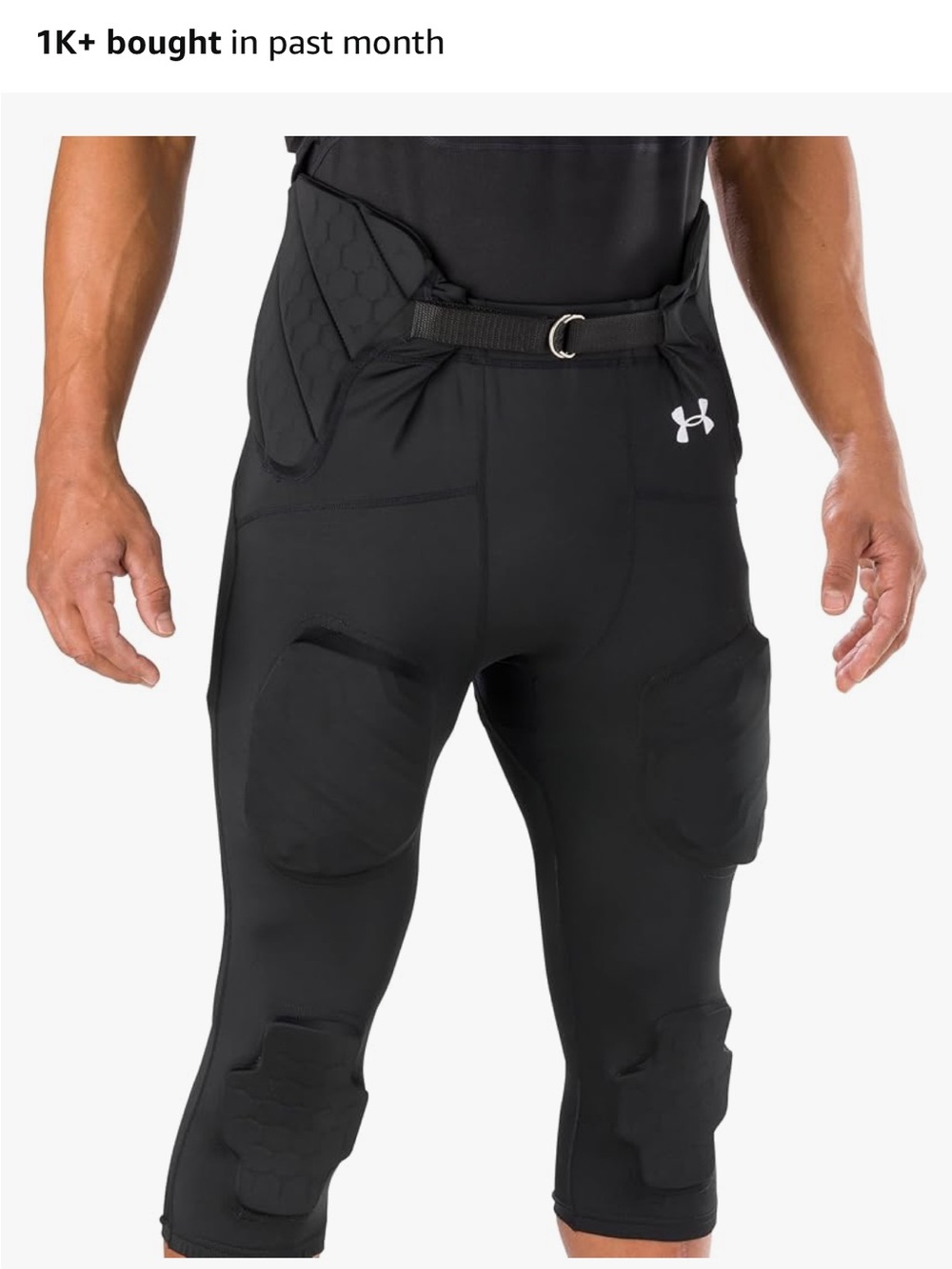NEW Under Armour Gameday Integrated Football Pants with Pads, Adult S - Black